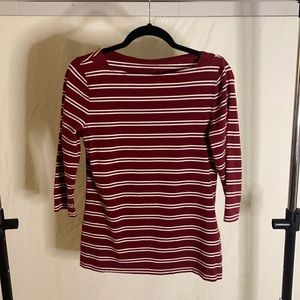 Boat neck 3/4 sleeve top. Size S.